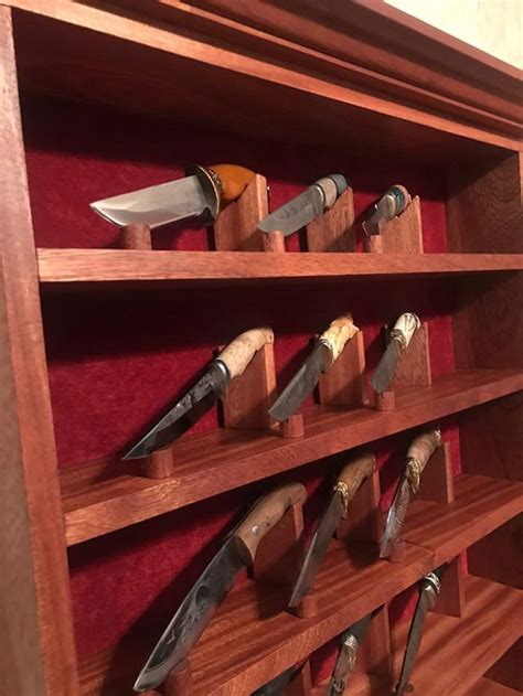 knife showcase|wood display case for knives.